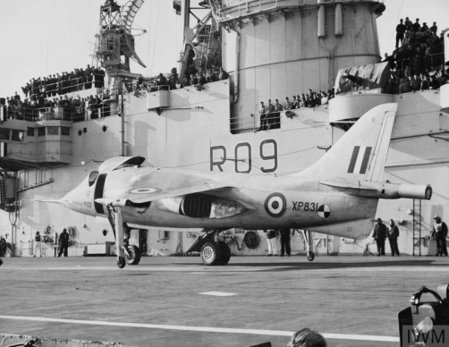 HAWKER P1127 TRIALS ON AIRCRAFT CARRIER ARK ROYAL. FEBRUARY 1963